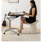 Pneumatic lifting table Solid wood computer desk Bedroom home writing desk Small notebook mobile desk